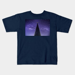 Looking up at the Purple Milky Way Kids T-Shirt